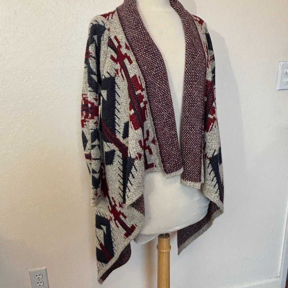 Sacred Threads open sweater wrap One Size - high low hem Southwest design